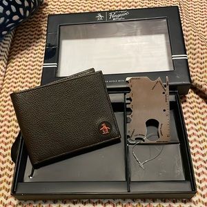 Penguin (an original) Leather Wallet and Tool Card